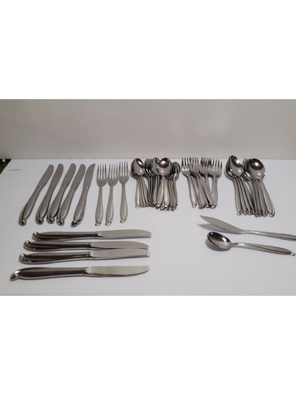 Vintage Everbrite Deluxe Stainless Steel Flatware 48 Pc Japan Mid Century EVS22